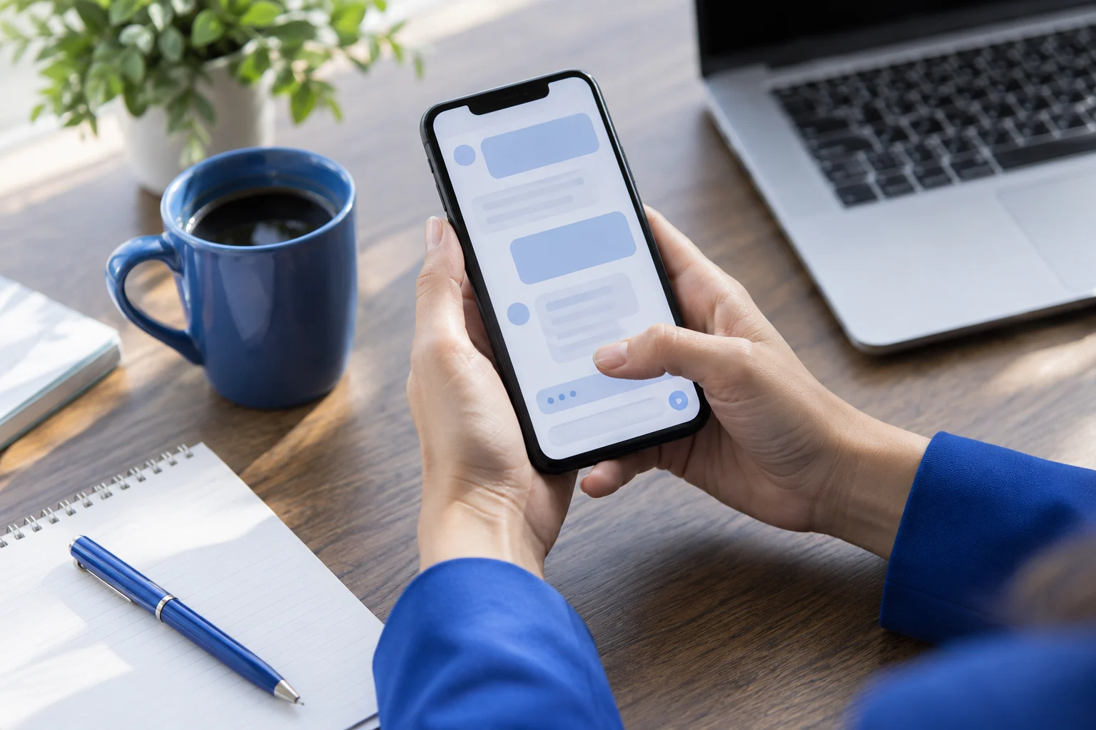 Business messaging on a smartphone